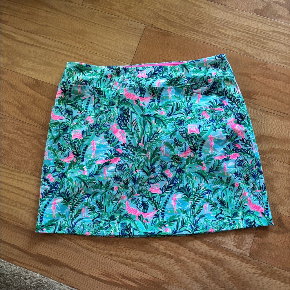 Lilly Pulitzer Tropical golfer Print  Skort Blue and Pink